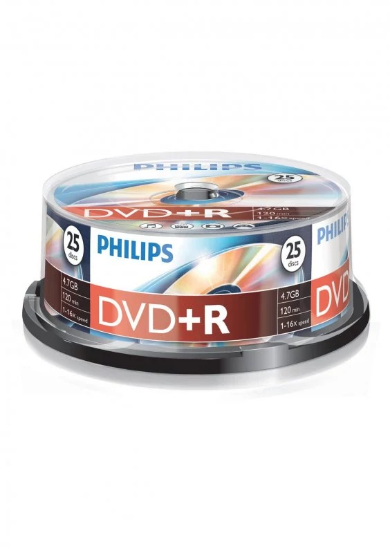 Philips DVD+R 4,7GB 16x Cakebox (25 unidades)