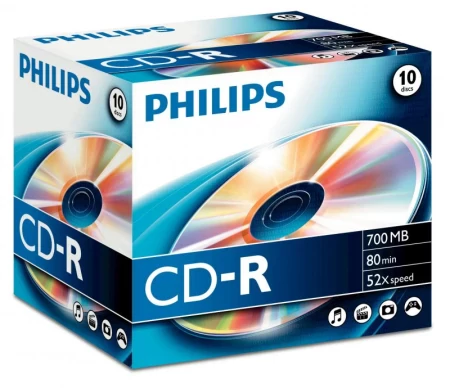 Philips CD-R 80Min 700MB 52x Jewel Case (10 unidades)