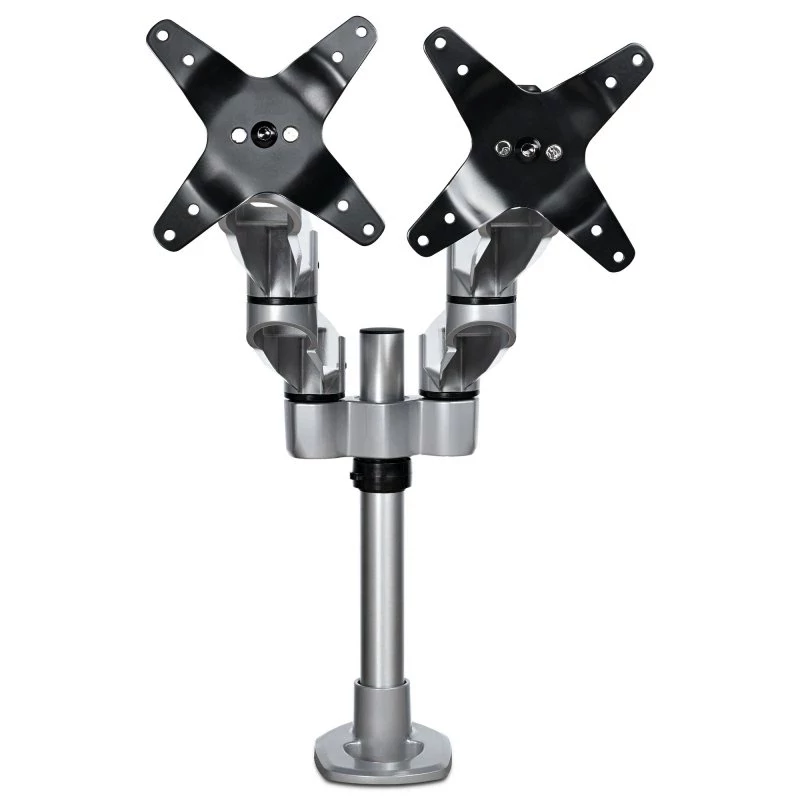 Startech Desk Mount Dual Monitor Arm, Premium Articulating Monitor Arm, up to 27" VESA Mount Displays, Height Adjustable Monitor Mount, Rotating/Swivel/Tilt, Desk Clamp/Grommet, Silver - Easy & Quick Assembly (ARMDUALPS) - Kit de montagem - braço aju