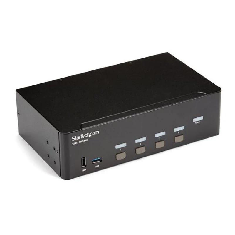 Startech StarTech.com 4-Port Dual Monitor HDMI KVM Switch with Audio & USB 3.0 hub - 4K 30Hz - 4 PC Mac Computer KVM Switch Box for HDMI Display (SV431DHD4KU) - Chave de KVM / áudio / USB - 4 x KVM / áudio / USB - montável em trilho