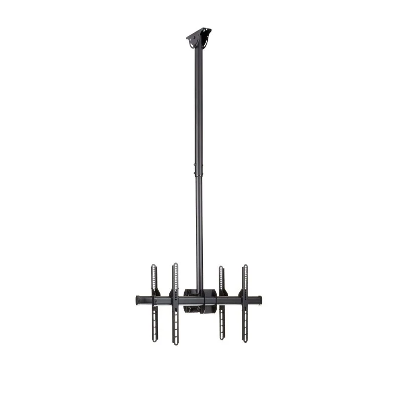 Startech Dual TV Ceiling Mount, Back-to-Back Heavy Duty Hanging Dual Screen Mount with Adjustable Telescopic 3.5' to 5' Pole, Tilt/Swivel/Rotate, VESA Bracket for 32-75" Displays - Ceiling TV Bracket (FPCEILBTB) - Suporte - para painel liso - aço de