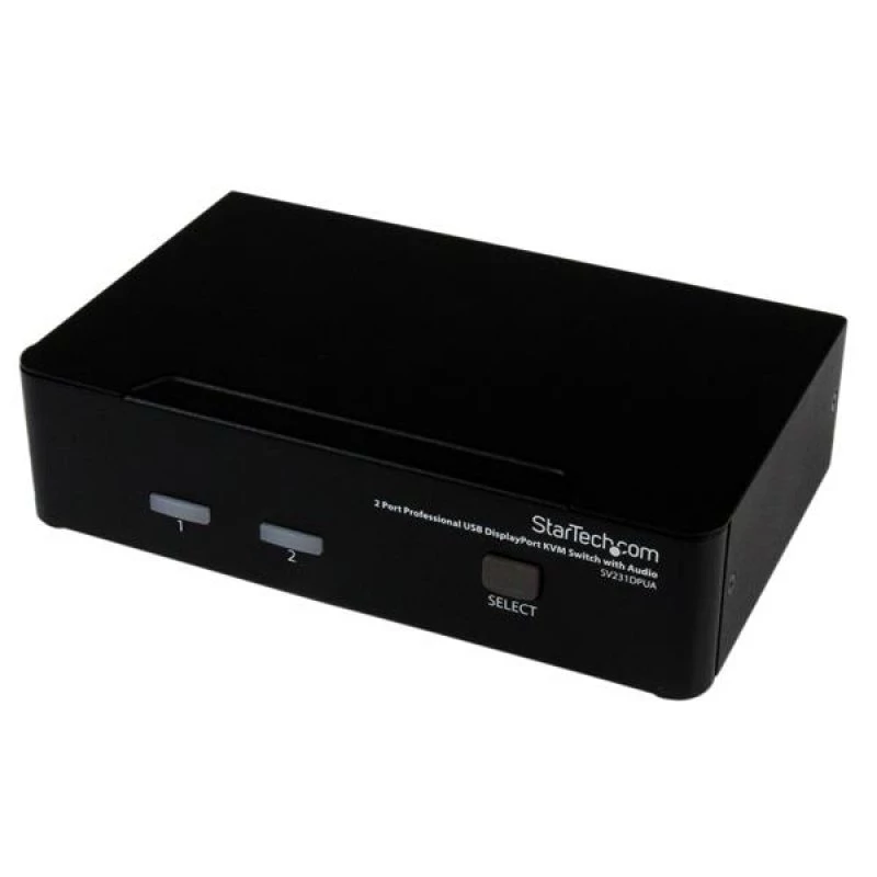 Startech 2 Port DisplayPort KVM Switch - 2560x1600 @60Hz - Dual Port DP USB, Keyboard, Video, Mouse Switch Box w/ Audio for Computers and Monitors (SV231DPUA) - Chave de KVM / áudio - 2 x KVM / áudio - 1 utilizador local - desktop - para P/N: DP4N1US