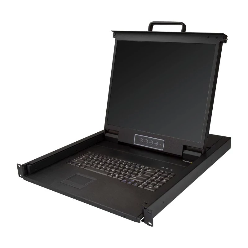StarTech Rackmount KVM Console, Single Port VGA KVM with 19" LCD Monitor for Server Rack, Fully Featured Universal 1U LCD KVM Drawer with Cables & Hardware, USB Support, 50,000 MTBF - LCD KVM Concole Drawer (RKCONS1901) - Consola KVM - USB - 19" - mo