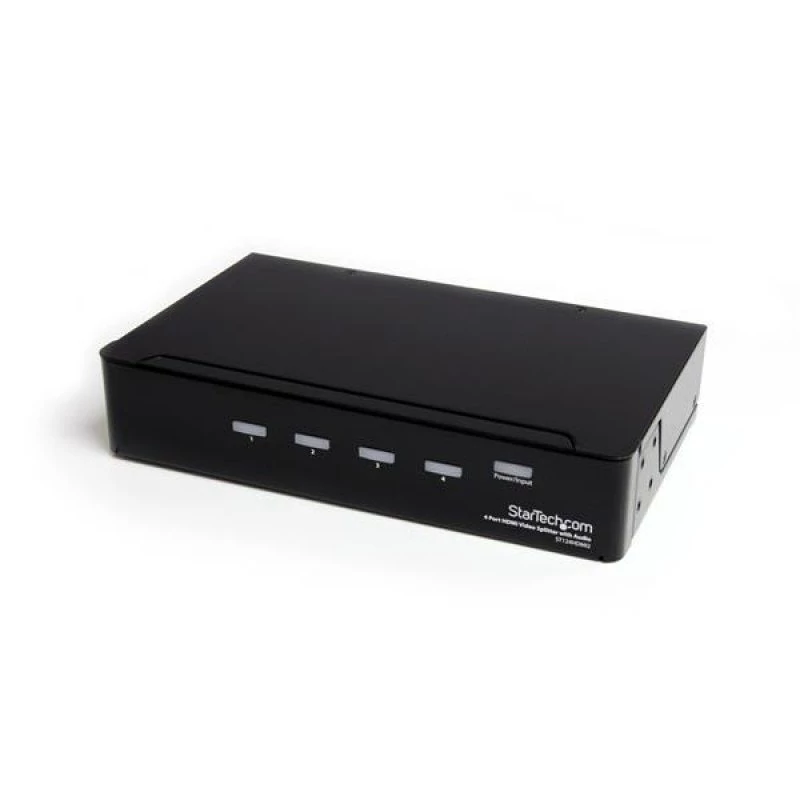 Startech HDMI Splitter 1 In 4 Out - 1080p - 4 Port -Mounting Brackets - 1.3 Audio - HDMI Multi Port - HDMI Audio Splitter (ST124HDMI2) - Divisor de vídeo - 4 x HDMI + 4 x áudio - desktop - para P/N: SVA12M2NEUA, SVA12M5NA