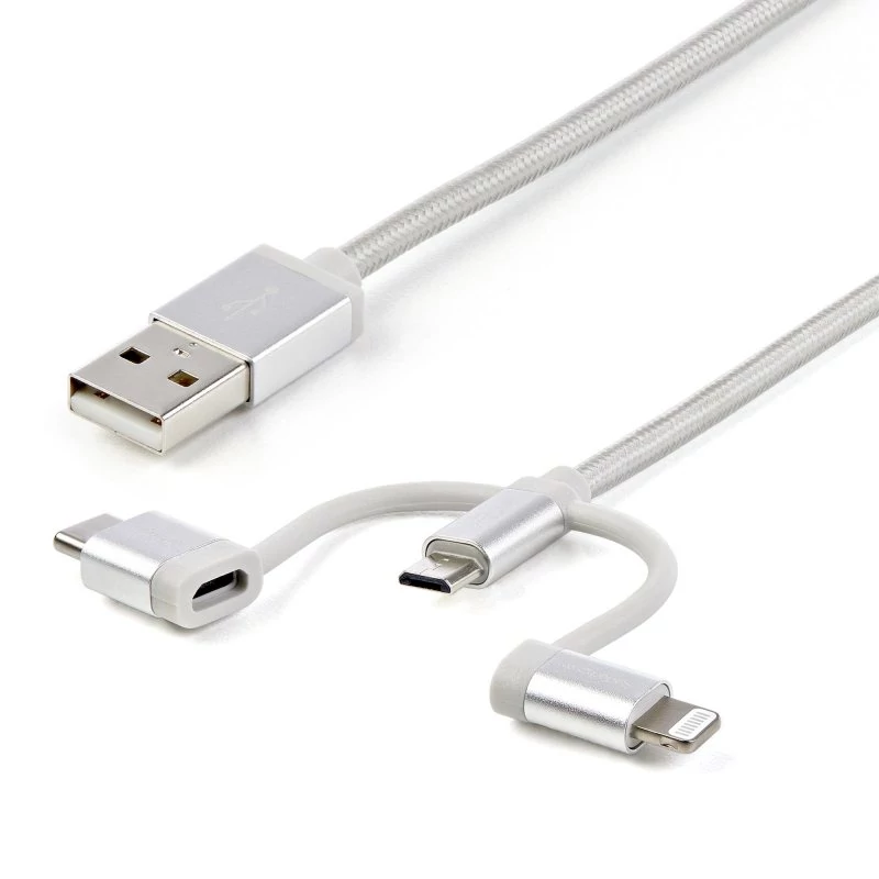CABLE 1M USB A LIGHTNING USBC MICRO