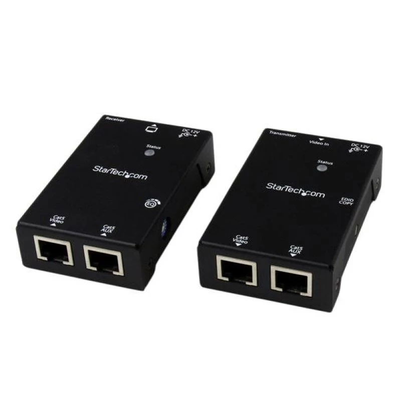 Startech HDMI Over CAT5e / CAT6 Extender with Power Over Cable - 165 ft (50m) HDMI Video/Audio Over Dual Ethernet Cable Extender (ST121SHD50) - Extensor de áudio / vídeo - durante CAT 5e/6 - até 50 m - para P/N: ST128HDMI2, SVA12M2NEUA, SVA12M5NA, VI
