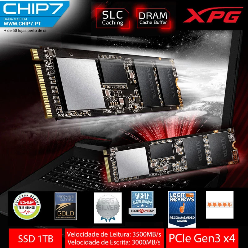 DISCO SSD M.2 PCIE X4 2280 ADATA SX8200 PRO 1TB 3500/3000MB | CHIP7