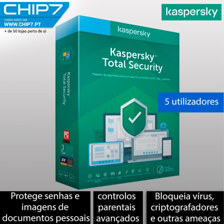 Software Kaspersky Total Security 5 User 1 Ano BOX