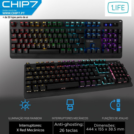 1Life gkb:mekan RGB rainbow mechanical keyboard PT