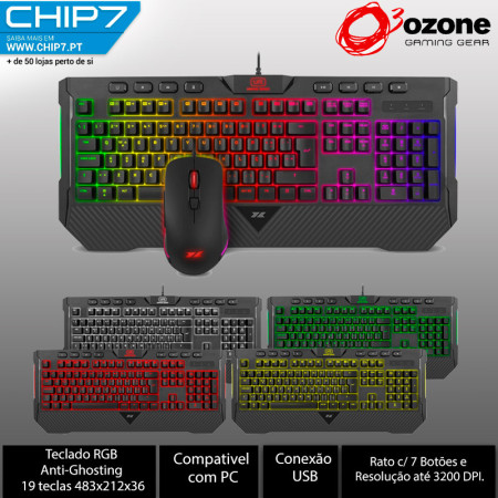 1Life spike combo RGB PT - Conjunto rato e teclado semi-mecânico gaming