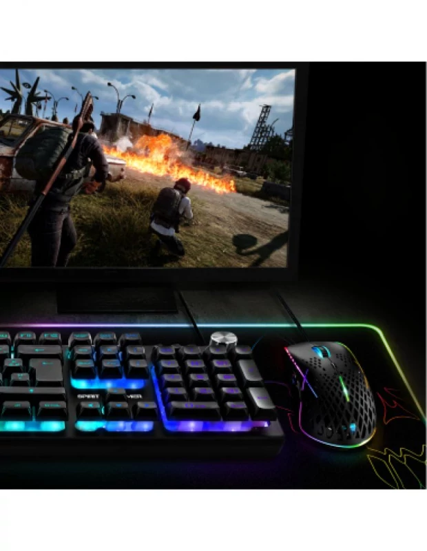 Teclado para jogos sem fio KLIM Chroma RGB - Novo 2023 - Bateria