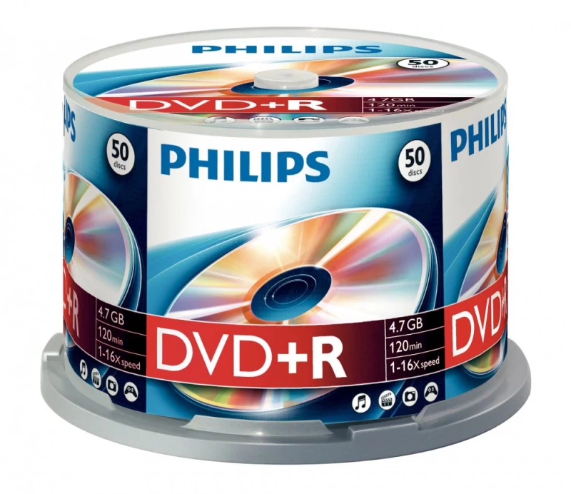 Philips DVD+R 4,7GB 16x Cakebox (50 unidades)