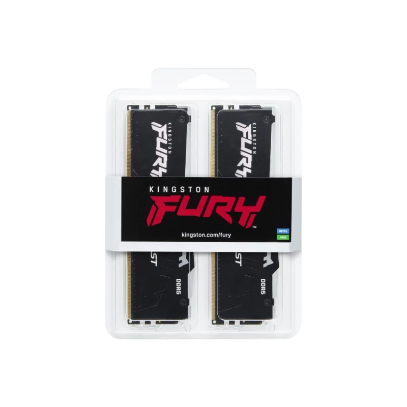 Kingston Kit 32GB (2 x 16GB) DDR5 6000MHz FURY Beast RGB Preto 1R CL36