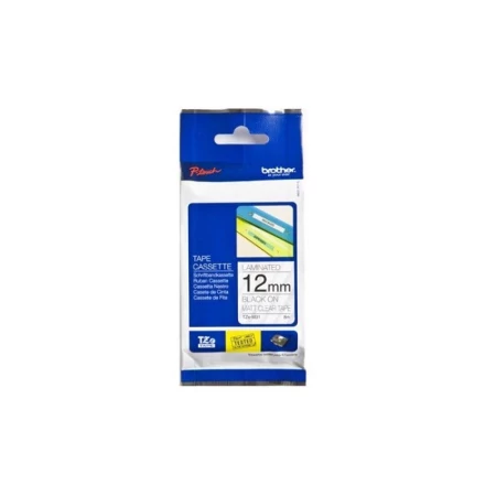 BROTHER FITA 12MM PRETO/TRANSPARENTE MATE LAMINADA