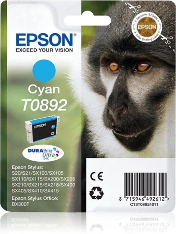 Tinteiro Cyan Stylus S20/ 21/ SX105/ 115/ 205/ 215/ 218/ 405/ 415/ Office BX300F com etiqueta de segurança - Radio Frequencia y Acoustic Magnetic
