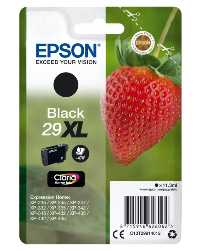 Tinteiro EPSON 29 Preto XL + Alarme RF - Expression Home XP-255/257/352/355/452/455