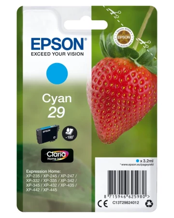 Tinteiro EPSON 29 Ciano - Expression Home XP-255/257/352/355/452/455