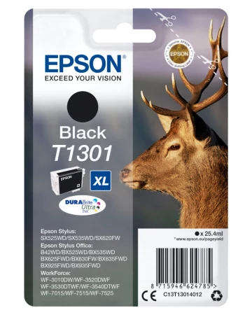 Tinteiro EPSON T1301 Preto XL - Stylus B42,BX320/5x5/625/630/9x5,SX5x5/620 & WF-3010/3520/3540/7x15
