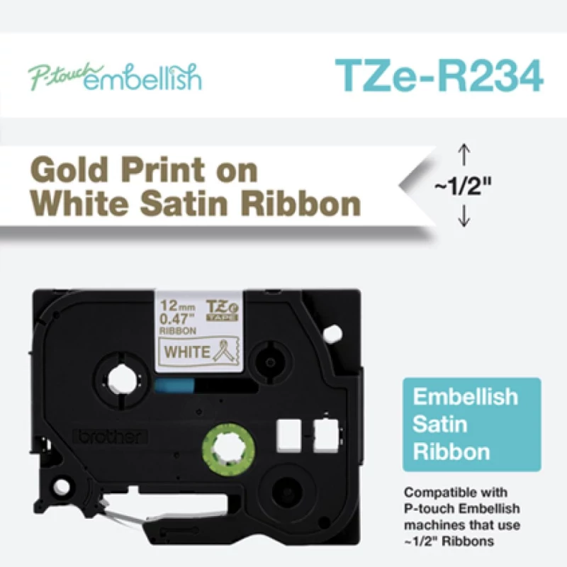 BROTHER FITA TECIDO 12MM OURO BRANCO