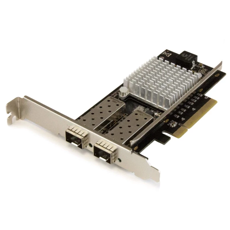 Startech 10G Network Card - 2x 10G Open SFP+ Multimode LC Fiber Connector - Intel 82599 Chip - Gigabit Ethernet Card (PEX20000SFPI) - Adaptador de rede - PCIe 2.0 x8 baixo perfil - 10GbE - 10GBase-LR, 10GBase-SR, 10GBase-LRM - preto - para P/N: BNDTB