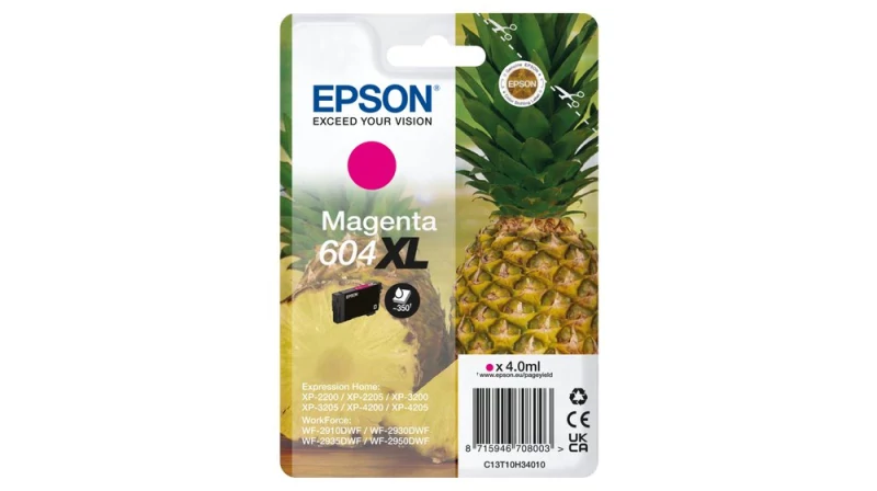 Tinteiro EPSON 604 magentaXL - WF-2910/ 293x/ 2950, XP-220x/ 320x/ 420x