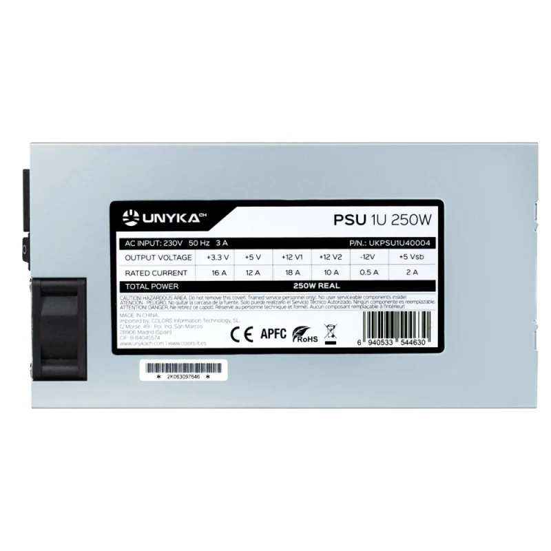 Fonte de Alimentação 1U Standard 250W APFC, para caixa RACK 19" de 1U > Não inclui embalagem/caixa <