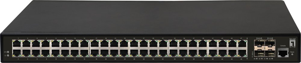 Switch LEVEL ONE 52 PORTAS L3 Gerenciadas 48x GIGABIT RJ45 4x 10GBE SFP+