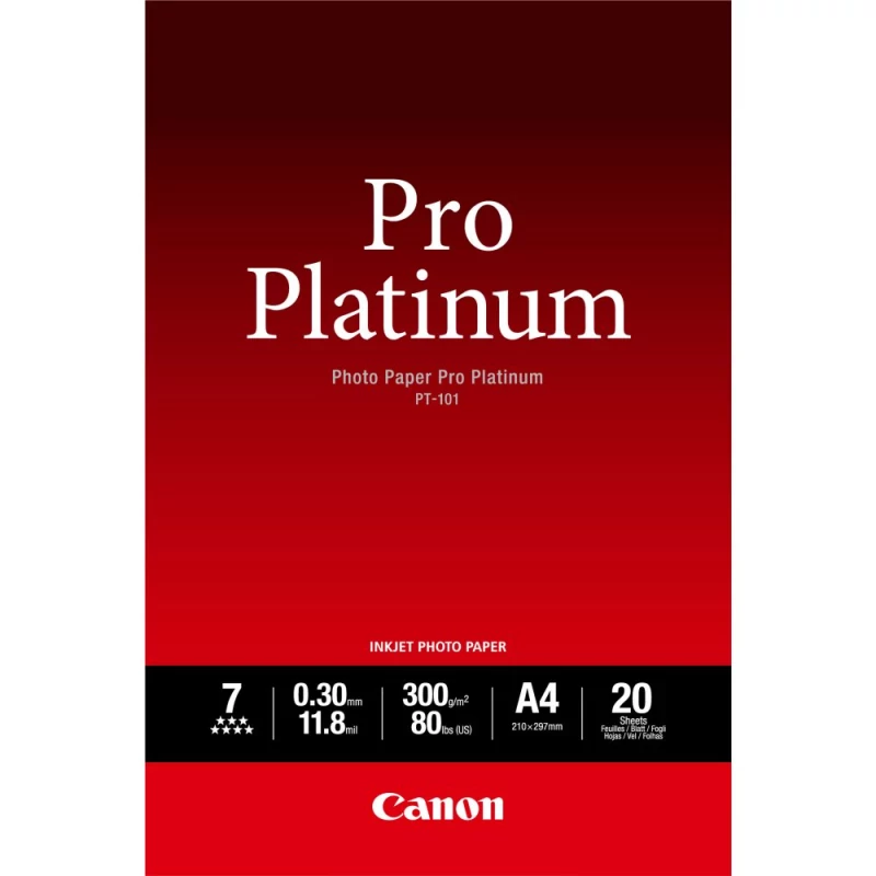 Papel Fotografia Pro Platinum PT-101 A4, 20 Folhas