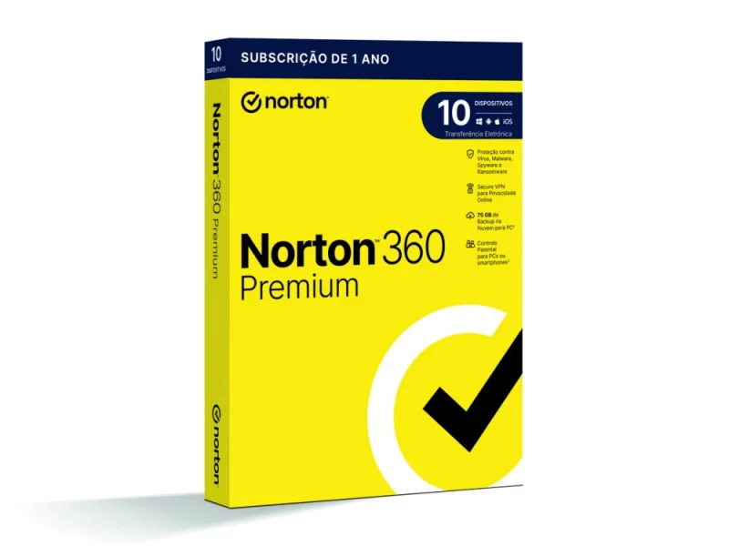 Pack 4 unid. NORTON 360 PREMIUM > Oferta 1 unidade extra < 75GB PO 1 USER 10 DEVICE 12MO GENERIC RSP MM GUM - válido até 31 de Dezembro de 2026 ou fim de stock