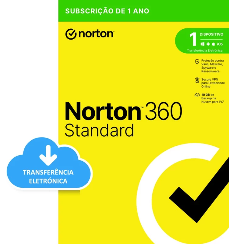 Pack 7 unid. NORTON 360 STANDARD 10GB PO 1 USER 1 DEVICE 12MO DRMKEY FTP (ESD)