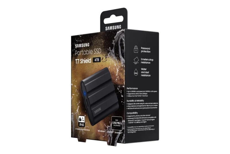 Disco Externo SSD Samsung T7 Shield 4TB USB3.2 Preto | CHIP7