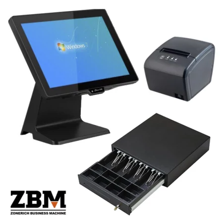 Pack POS ZONERICH ZQ-T9656 - 15.6" / J6412 / 4GB RAM / 120GB SSD & Imp. 80mm IM414 & Gaveta ZQ-C410F