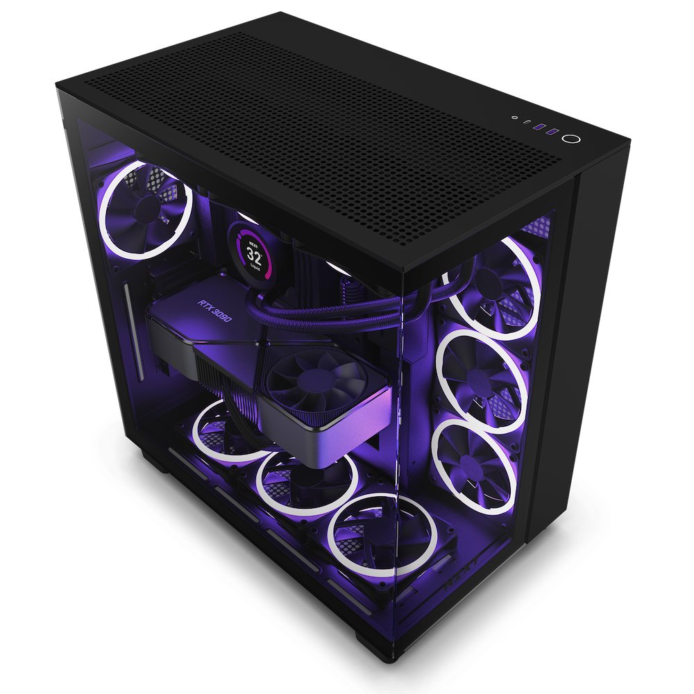 Caixa ATX NZXT H9 Flow Preta Vidro Temperado