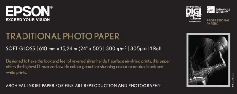 Papel de Fotografia Tradicional Epson 24" x 15m