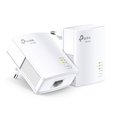 AV1000 Powerline Starter Kit, Broadcom, 1 Gigabit Port, 1000Mbps Powerline, HomePlug AV, New PLC Utility,Twin Pack