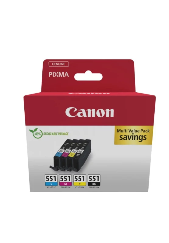 Tinteiro Canon CLI-551 C/M/Y/BK MULTI - Ciano Magenta Amarelo Preto