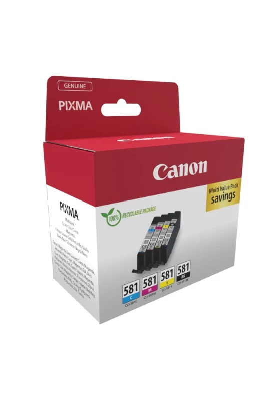 Multipack de tintas Canon CLI-581 Preto Ciano Magenta Amarelo