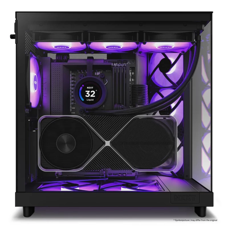 Caixa ATX NZXT H6 Flow RGB Preta Vidro Temperado | CHIP7