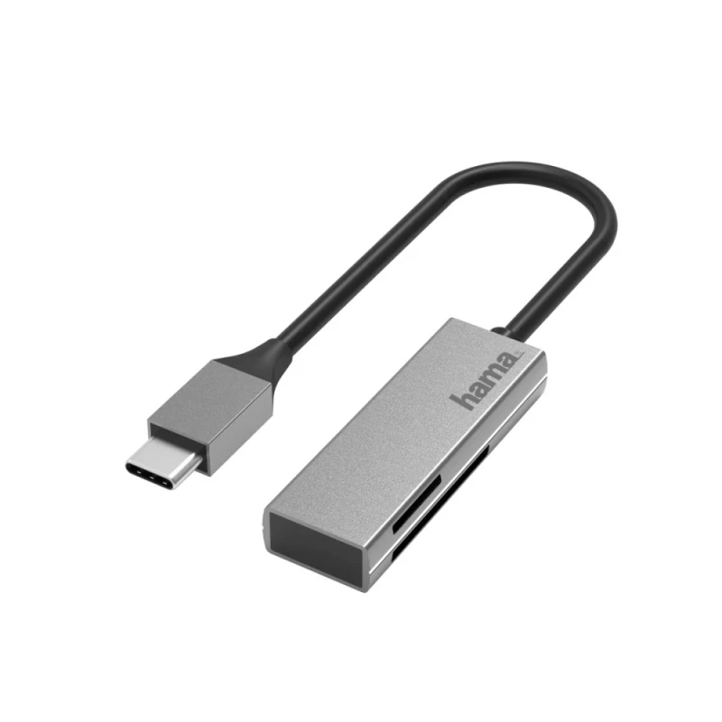 Leitor de cartões HAMA USB USB-C USB 3.0 SD/microSD alumínio