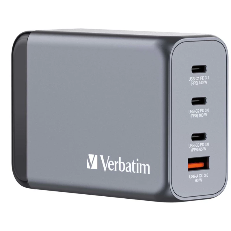 Carregador de parede Verbatim GaN de 4 portas GNC-240 240W