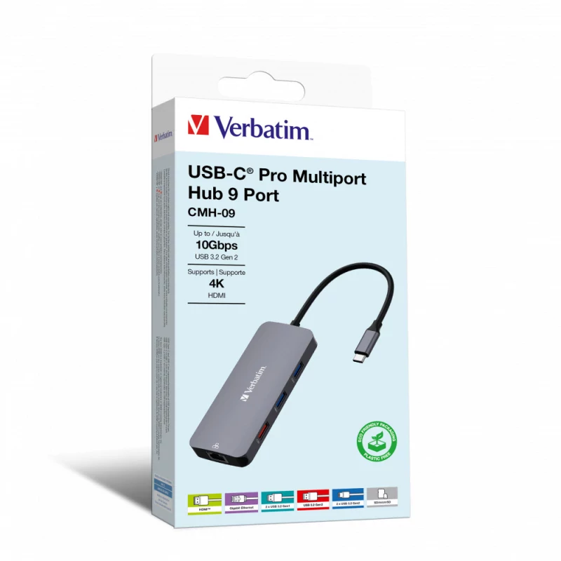 Hub multiporta Verbatim USB-C Pro 9 portas CMH-9 32152