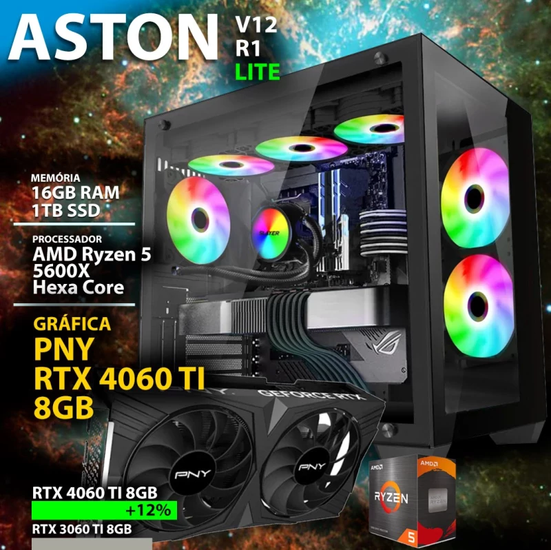 COMPUTADOR GAMING - AMD Ryzen 5 5600X / RTX 4060 TI 8GB / 16GB RAM 