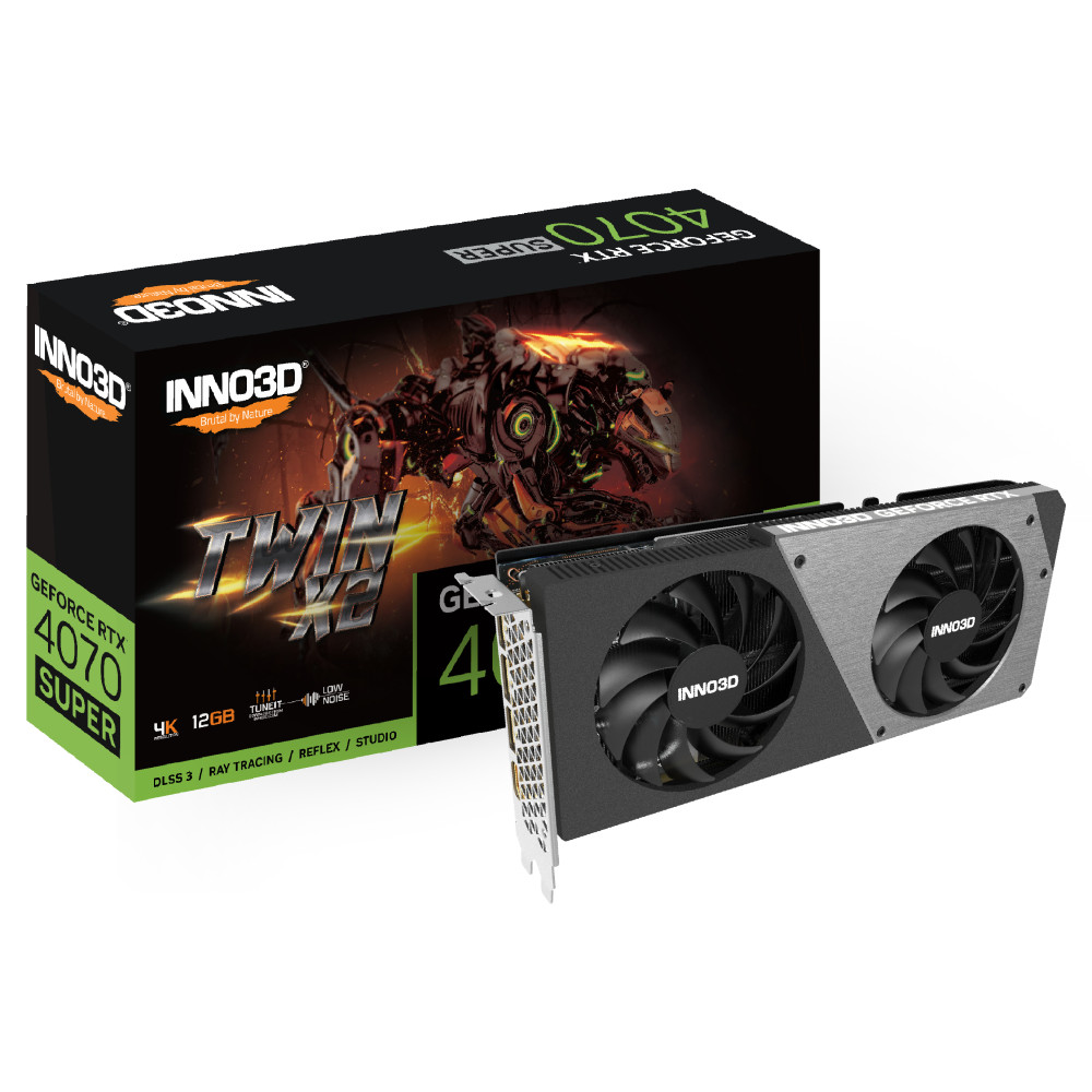 PLACA GRAFICA INNO3D NVD RTX 4070 SUPER TWIN X2 12GB GDDR6X 1x HDMI 3x DP