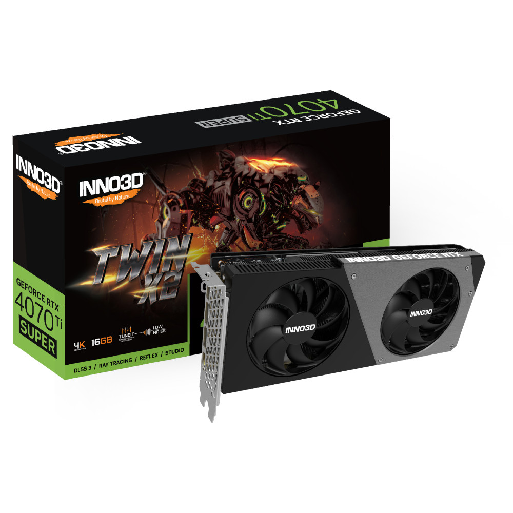 PLACA GRAFICA INNO3D NVD RTX 4070 Ti SUPER TWIN X2 OC 16GB GDDR6X 1x HDMI 3x DP