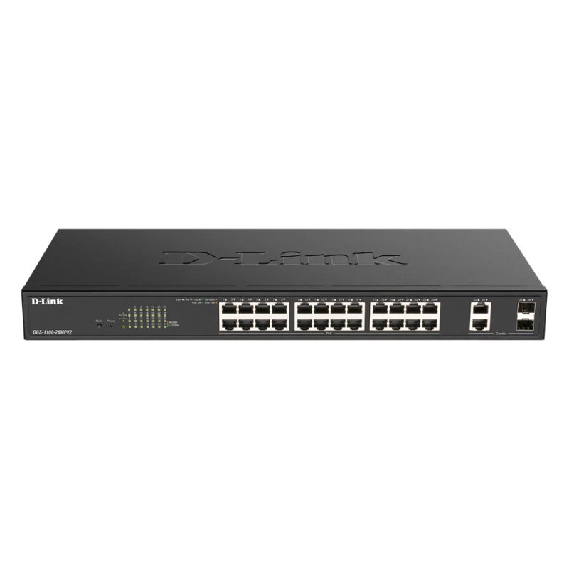 Switch D-Link 26 Portas PoE+ Gigabit Smart Managed (370W)