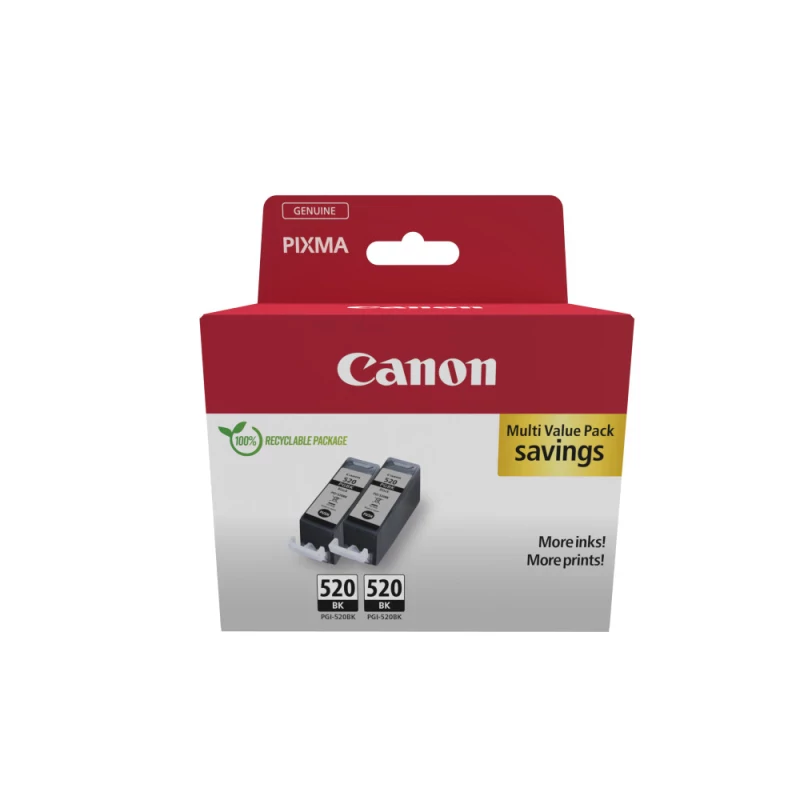 Tinteiro Preto Canon PGI-520BK (twin pack)