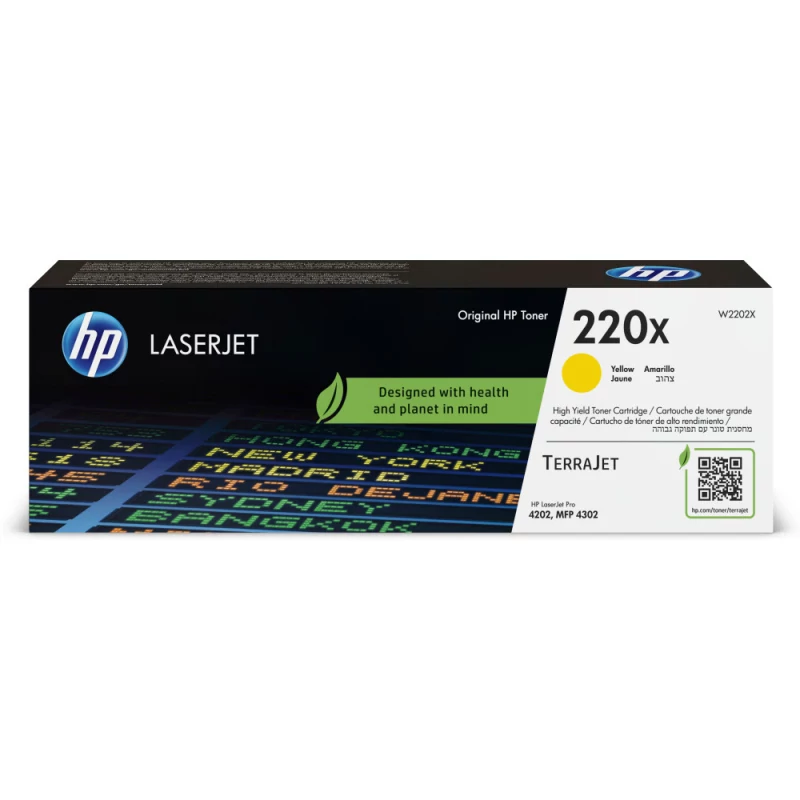 Toner HP 220X Amarelo Original LaserJet