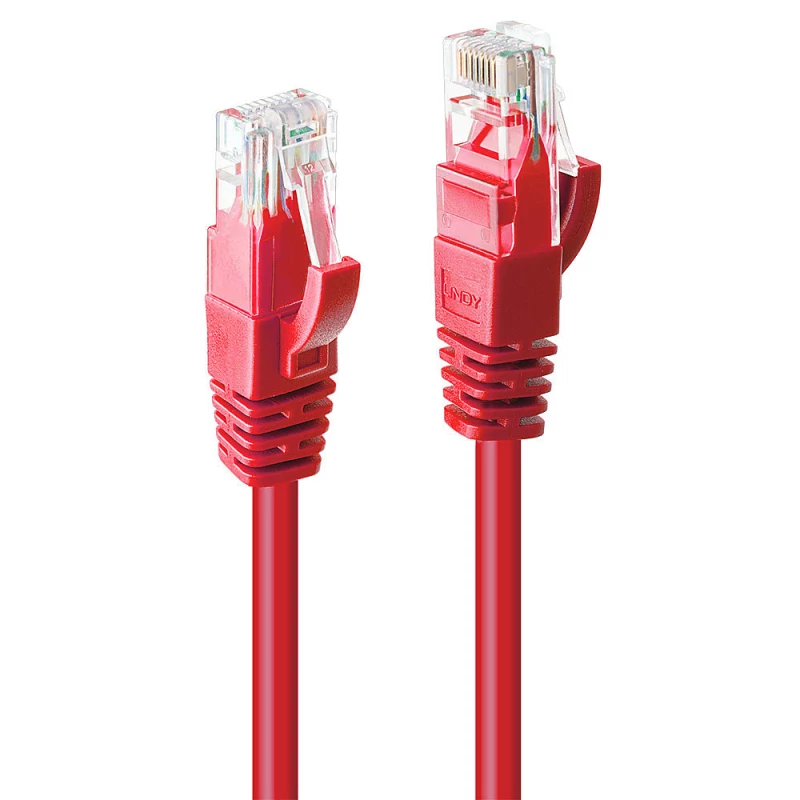 Cabo de rede rígido UTP Categoria 6 LINDY 48031 Vermelho 50cm