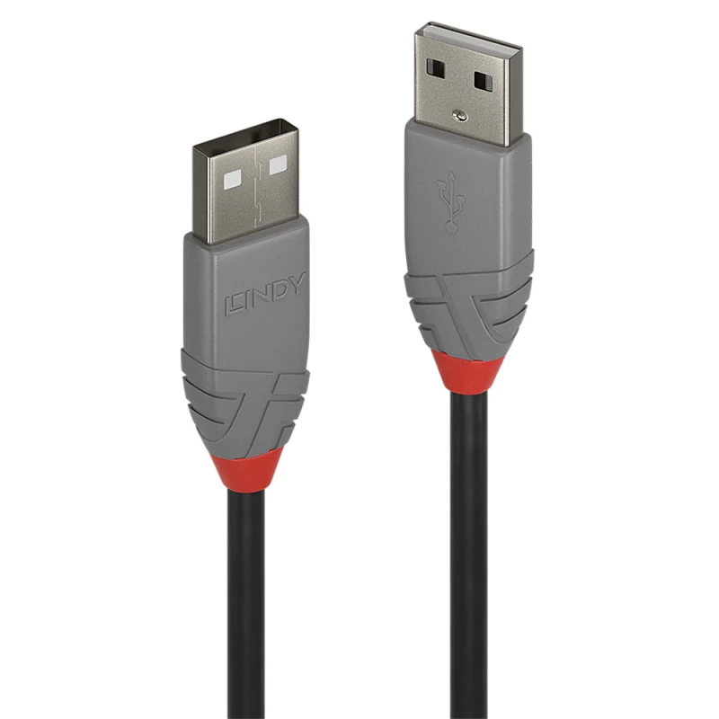 Cabo USB LINDY 36691 Preto Cinzento