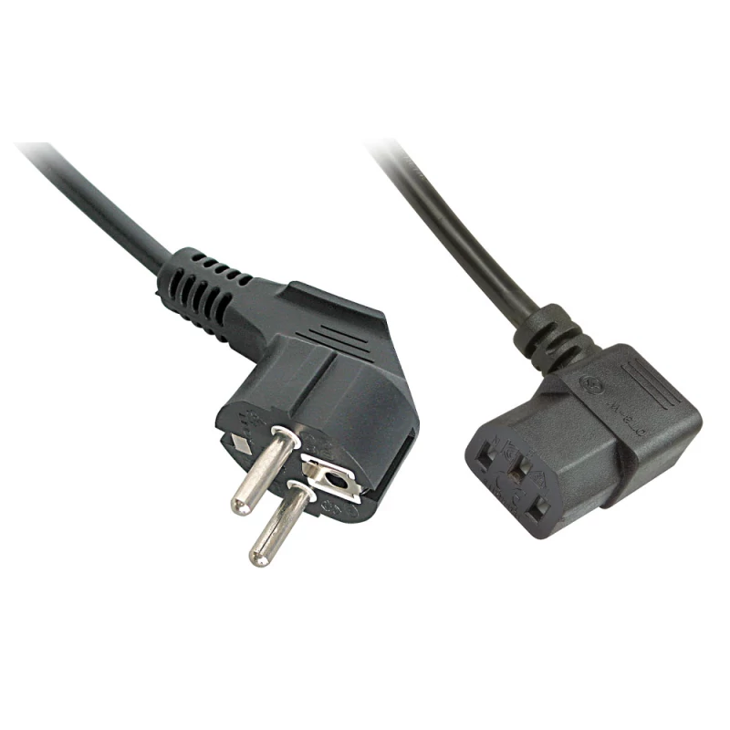 2M ANGLED SCHUKO TO C13 MAINS CABLE